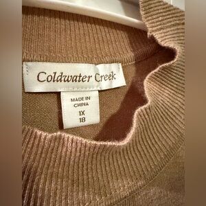 Coldwater Creek Women's Tan Cowl Neck Sweater